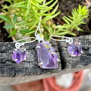 Amethyst Necklace & Earring SET!